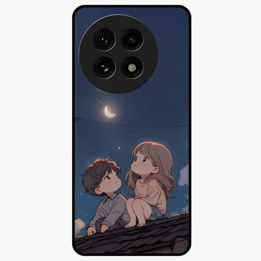 Moonlit Promise Together Glass Case for 1+13R romantic front view featuring couple inspired artwork in night tones