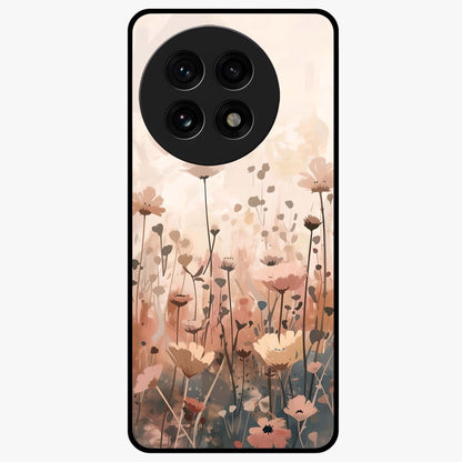 Pastel Wildflowers Glass Case for 1+13R cheerful front view featuring colorful wildflower artwork in pastel tones