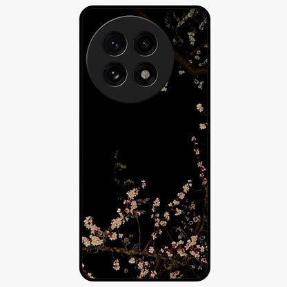 Petal Moon Light With Custom Name Glass Case for 1+13R graceful front view featuring floral artwork under moonlight with personalized name design