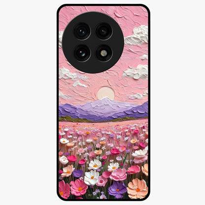 Pink Pastel Groovy Art Glass Case for 1+13R playful front view featuring groovy retro artwork in pastel pink tones