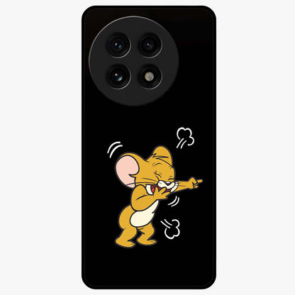 Playful Jerry Vibes Glass Case for 1+13R cheerful front view featuring animated cartoon artwork with playful energy