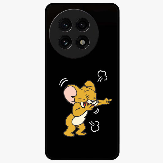 Playful Jerry Vibes Glass Case for 1+13R cheerful front view featuring animated cartoon artwork with playful energy