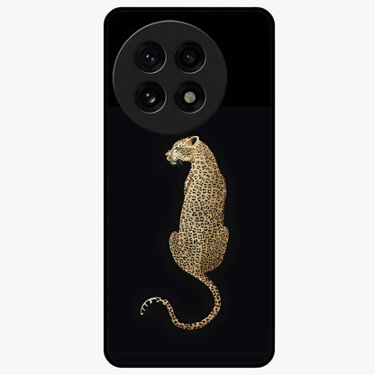 Regal Leopard Glass Case for 1+13R bold front view featuring majestic leopard artwork with rich tones