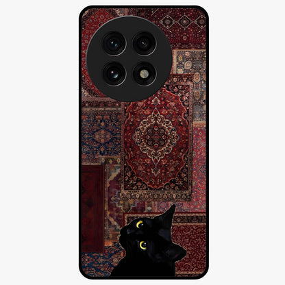Regal Magic Cat Apple Glass Case for 1+13R playful front view featuring charming cat artwork with whimsical theme