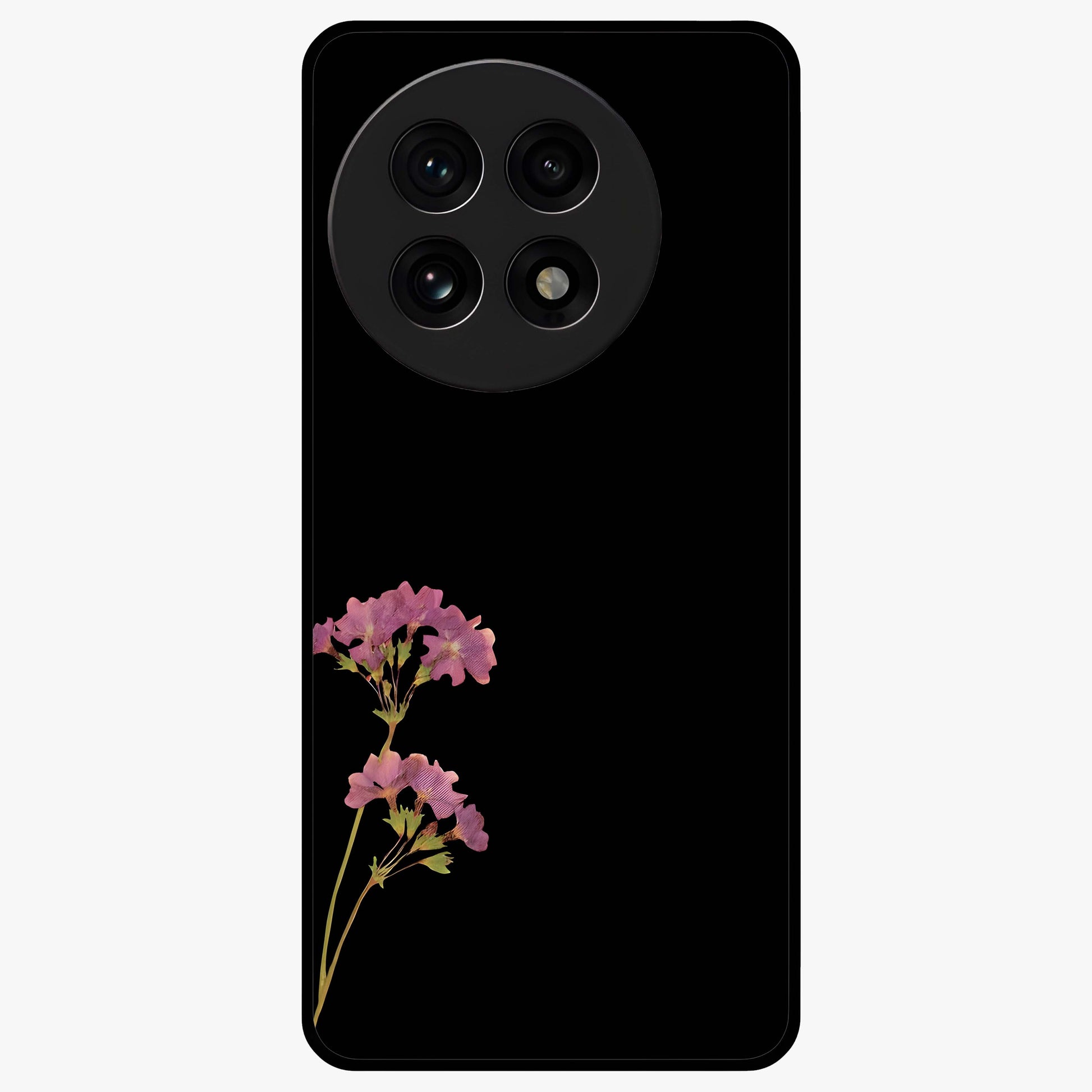 Riching Lavender Flower Glass Case for 1+13R soft front view featuring elegant lavender floral artwork