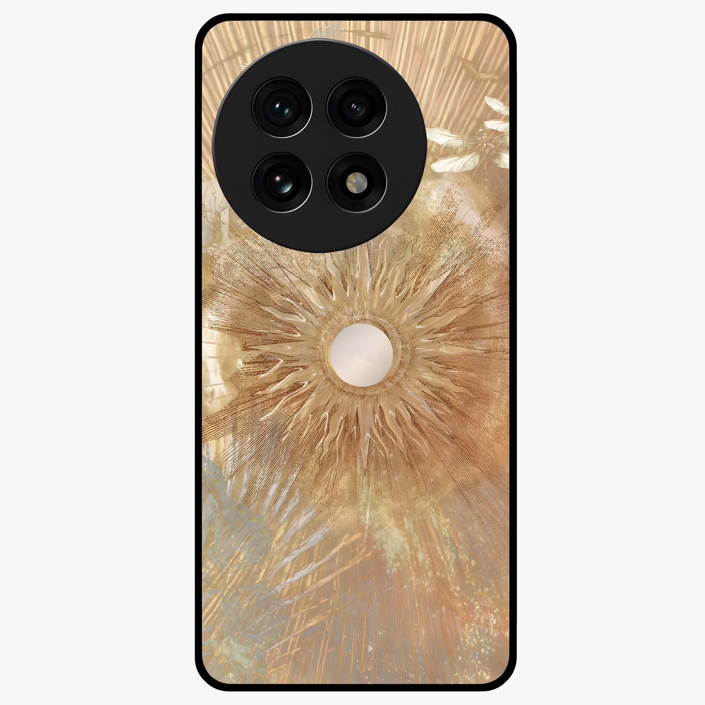 Silken Whirl Glass Case for 1+13R elegant front view featuring smooth abstract swirl artwork