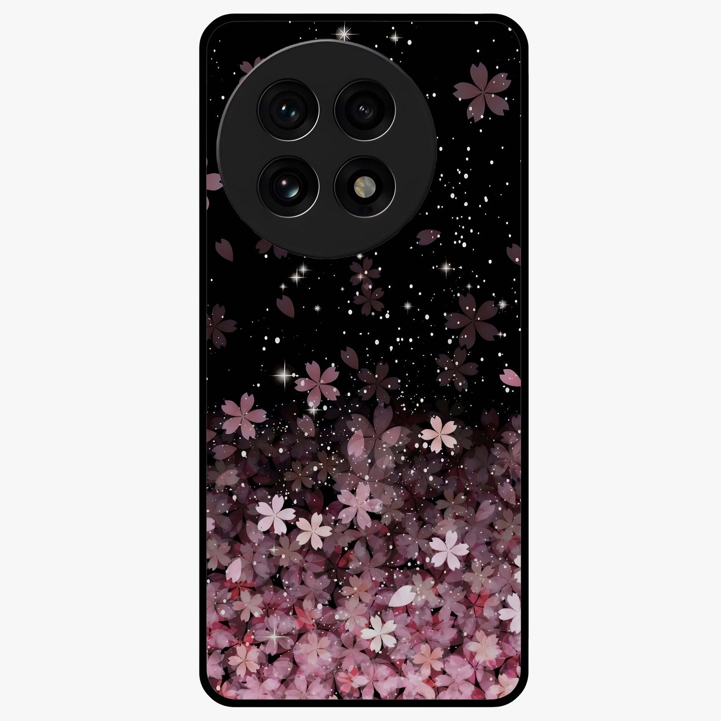 Small Starry Flowers Glass Case for 1+13R charming front view featuring tiny floral artwork with star accents