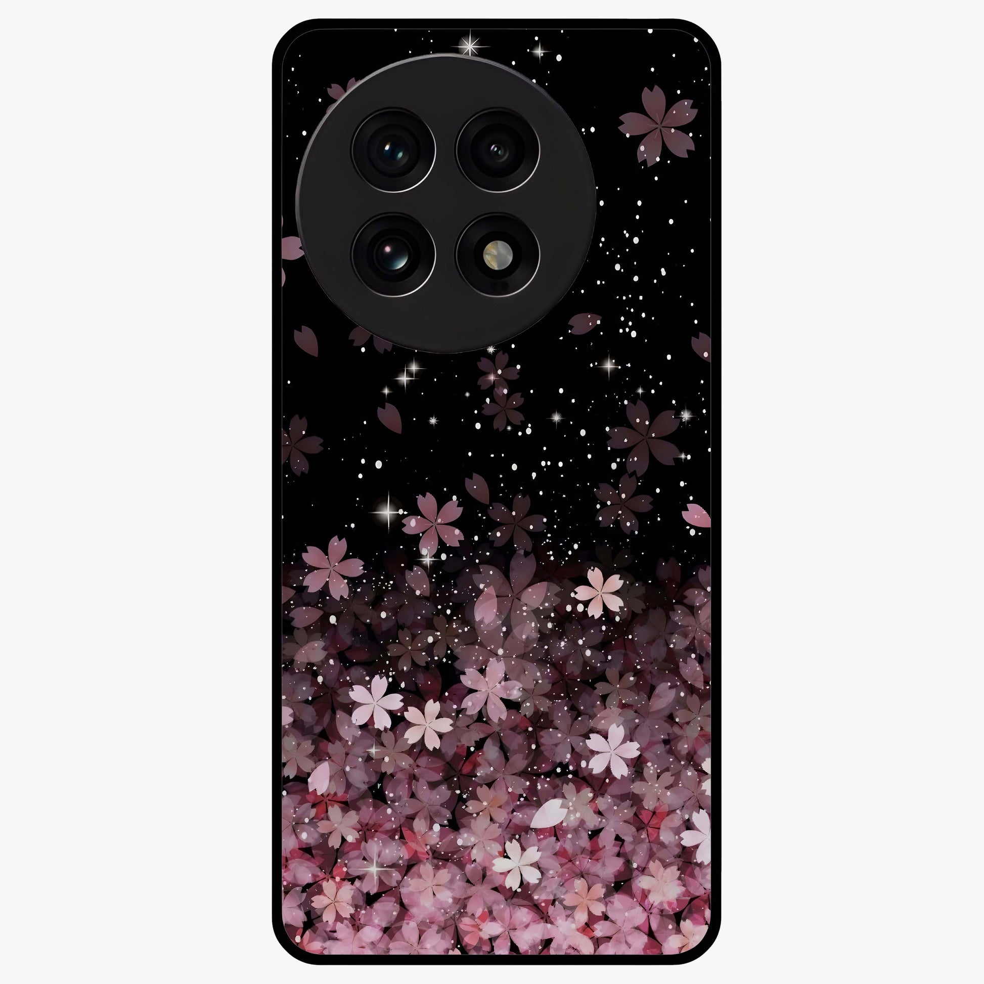 Small Starry Flowers Glass Case for 1+13R charming front view featuring tiny floral artwork with star accents