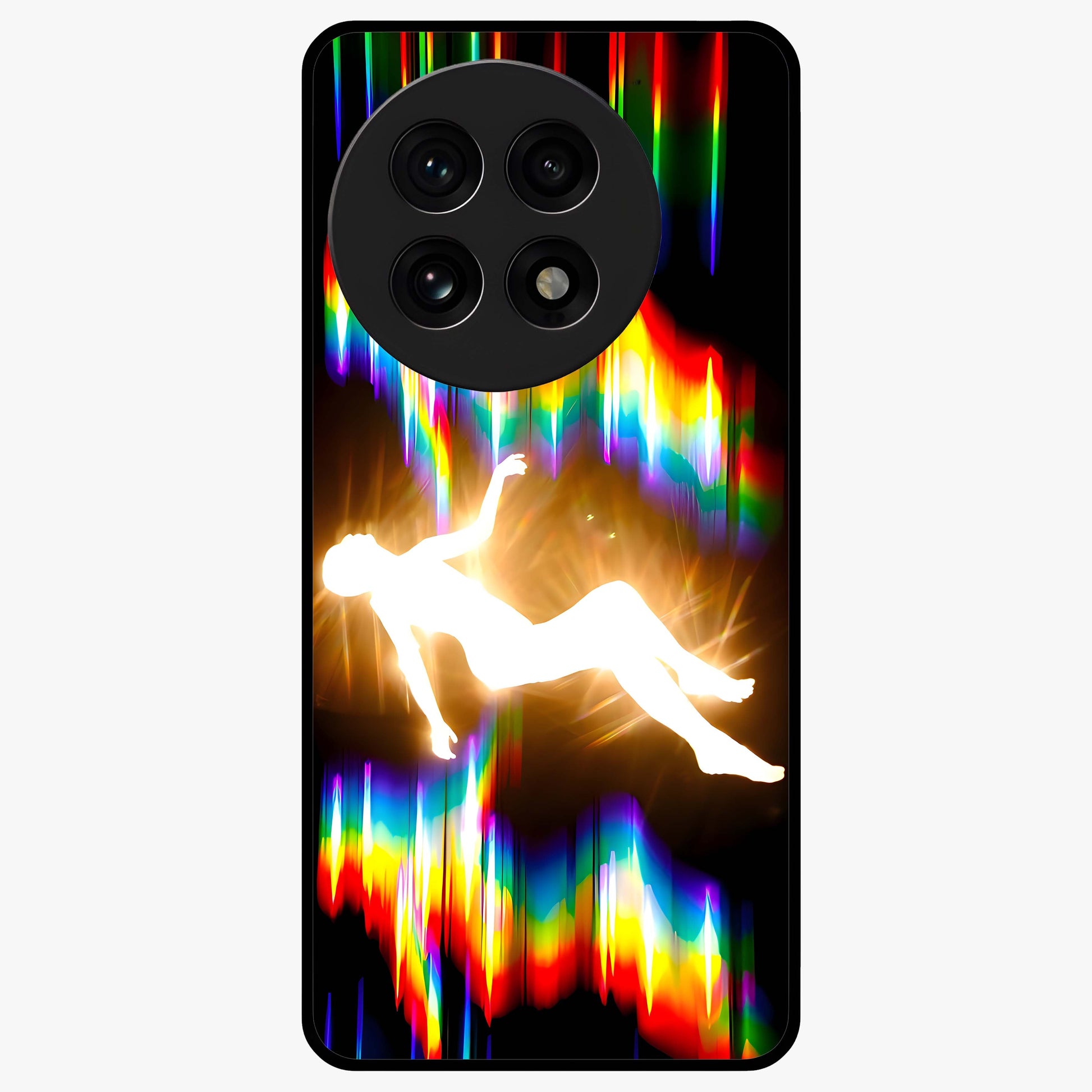 Soul in Spectrum Glass Case for 1+13R artistic front view featuring colorful spectrum inspired artwork