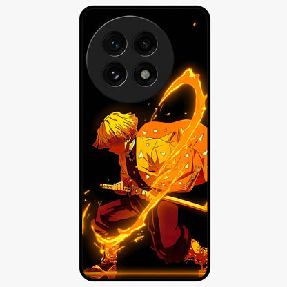 Thunder Flame Execution Glass Case for 1+13R intense front view featuring lightning and flame inspired artwork