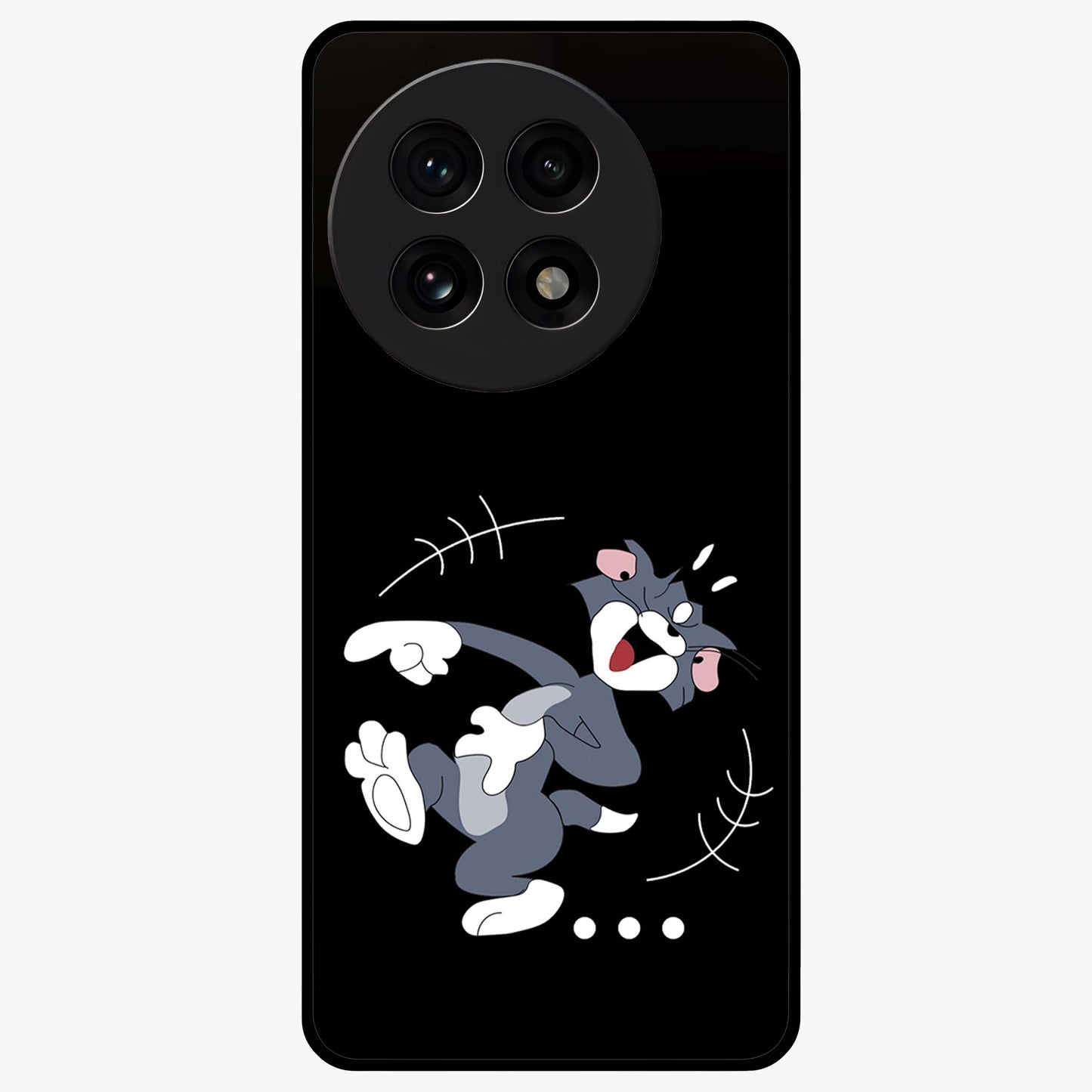 Tom in Trouble Glass Case for 1+13R playful front view featuring animated character artwork in humorous theme