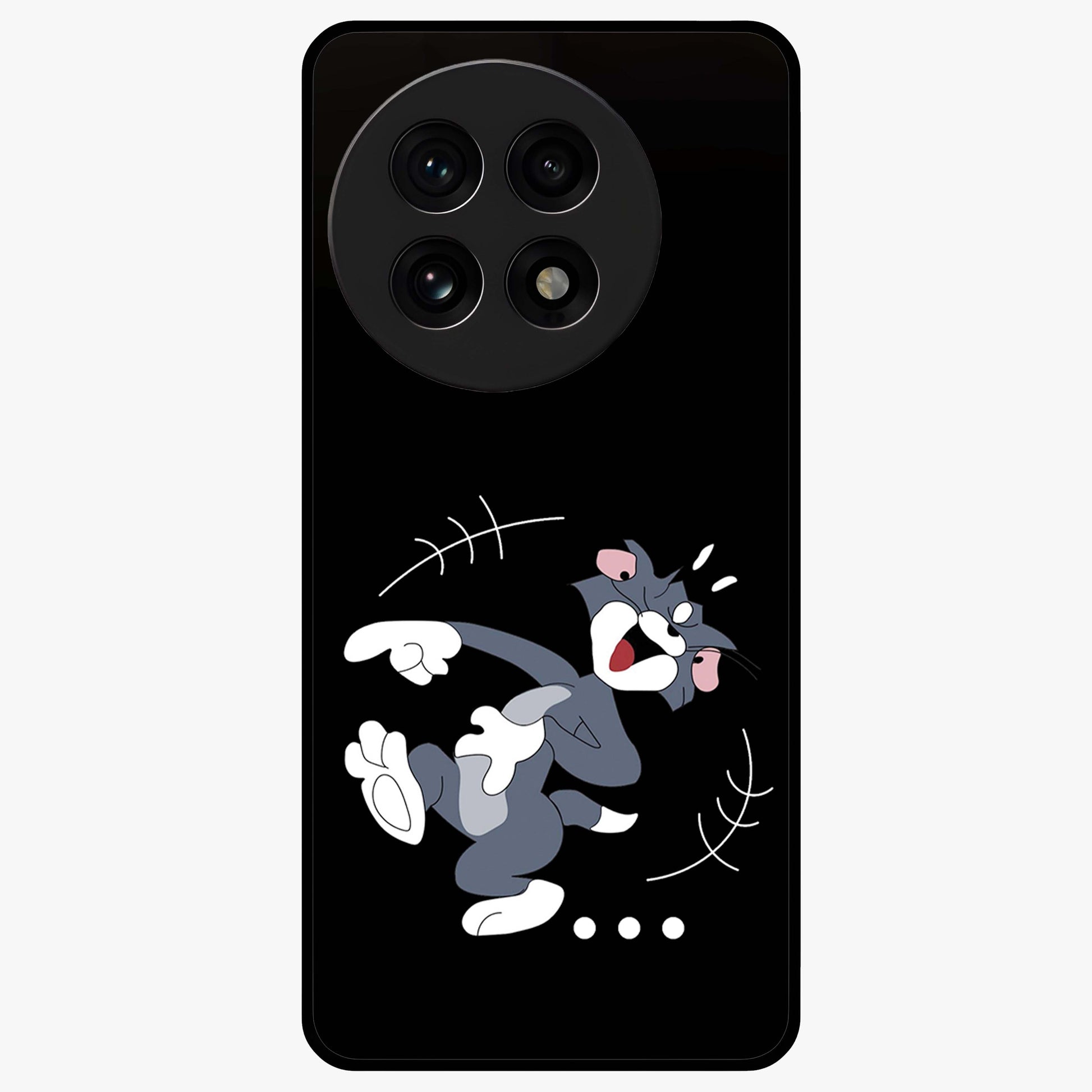 Tom in Trouble Glass Case for 1+13R playful front view featuring animated character artwork in humorous theme