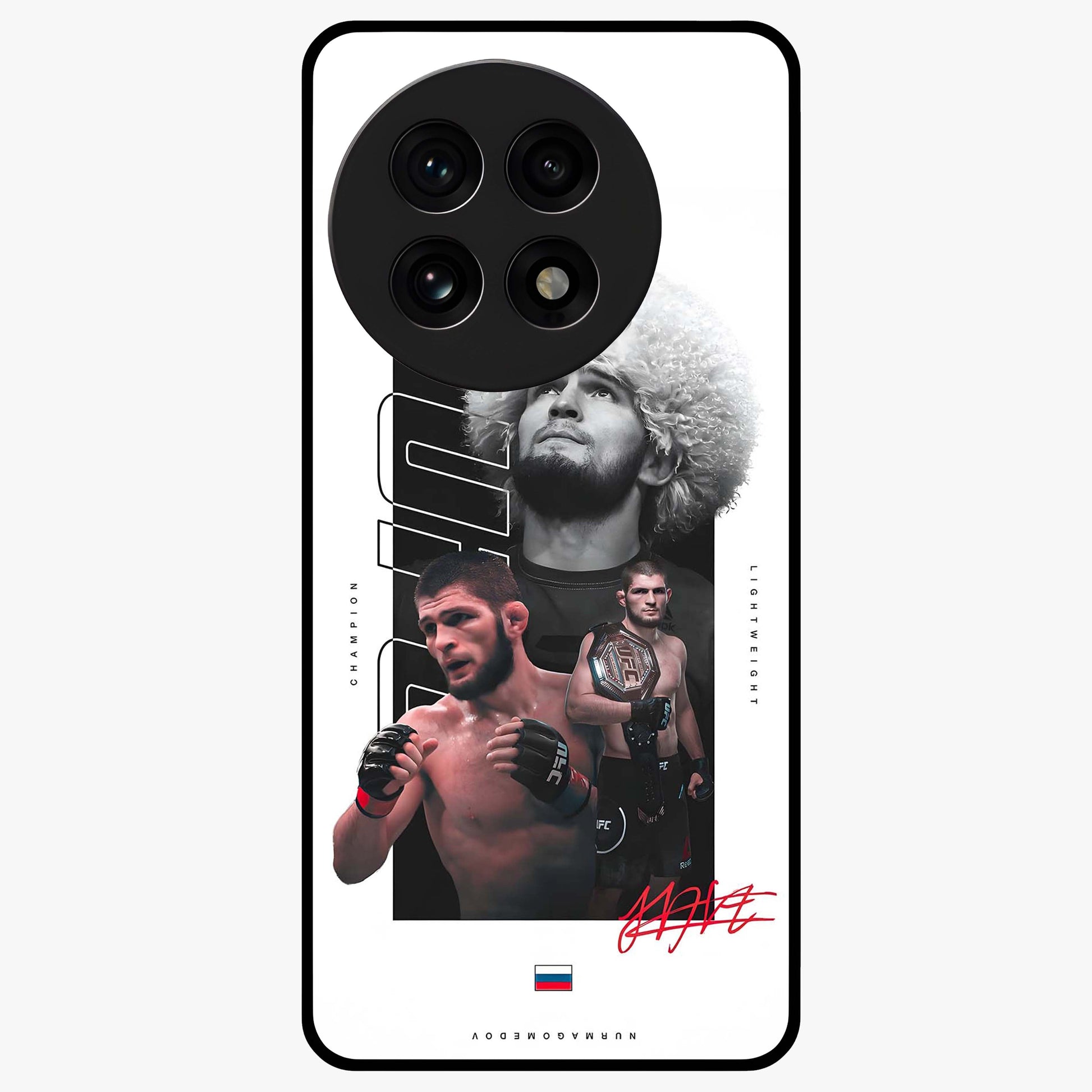 Unbeaten Warrior Legacy Glass Case for 1+13R powerful front view featuring fearless warrior inspired artwork