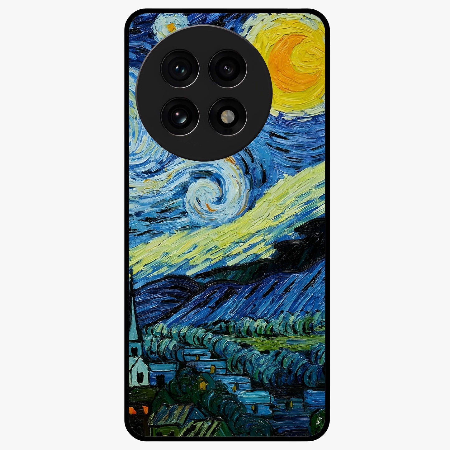 Van Gogh Art Glass Case for 1+13R artistic front view featuring painterly inspired classic artwork