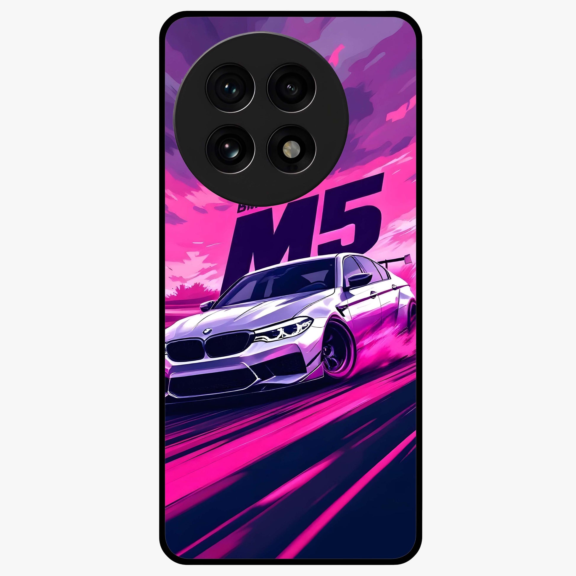 Velocity Drift Pulse Glass Case for 1+13R dynamic front view featuring racing inspired motion artwork