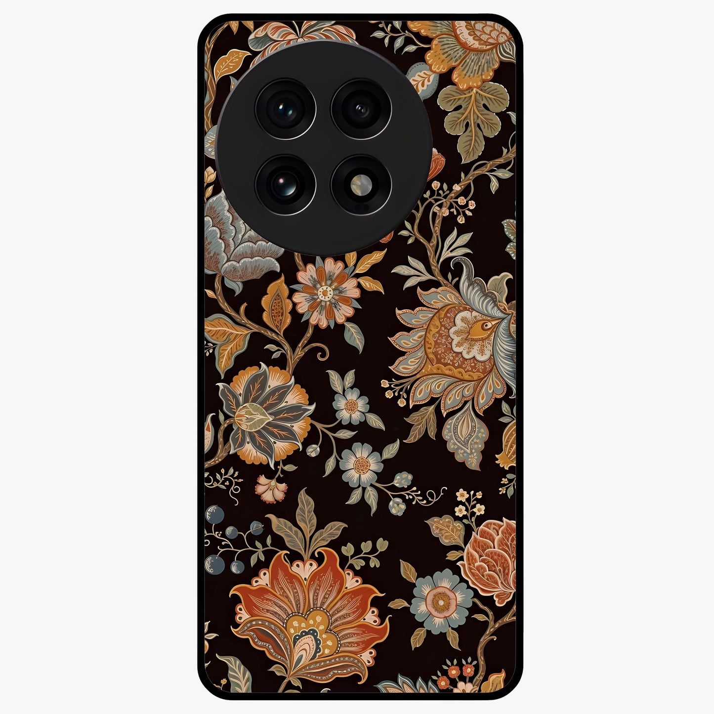 Vintage Floral Dream Glass Case for 1+13R dreamy front view featuring soft vintage inspired floral artwork