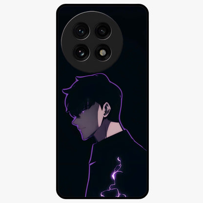 Void Lightning Phantom Glass Case for 1+13R electrifying front view featuring lightning inspired dark artwork