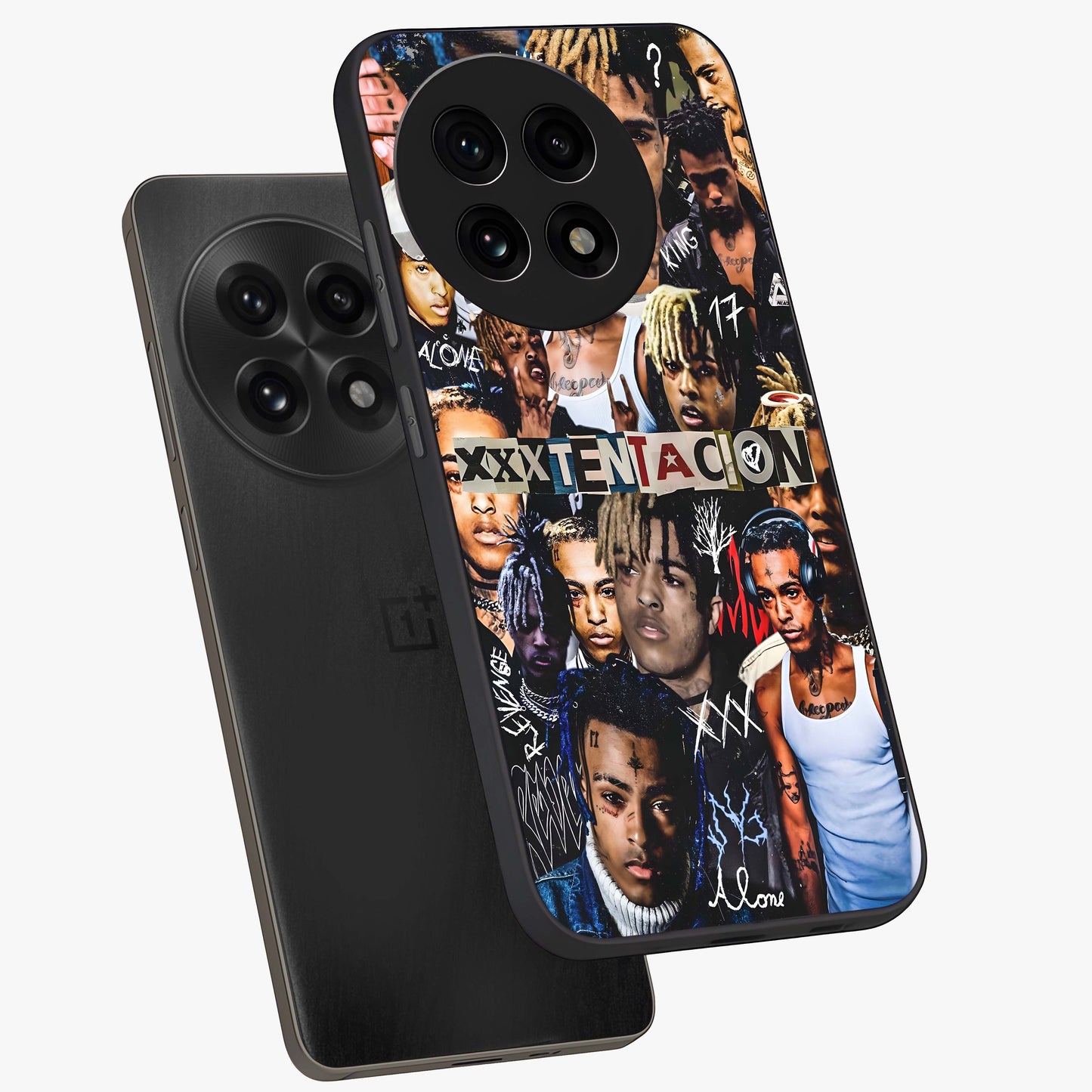 Broken Fame Diaries Glass Case for 1+13R angled mockup showcasing glossy finish and edgy aesthetic design