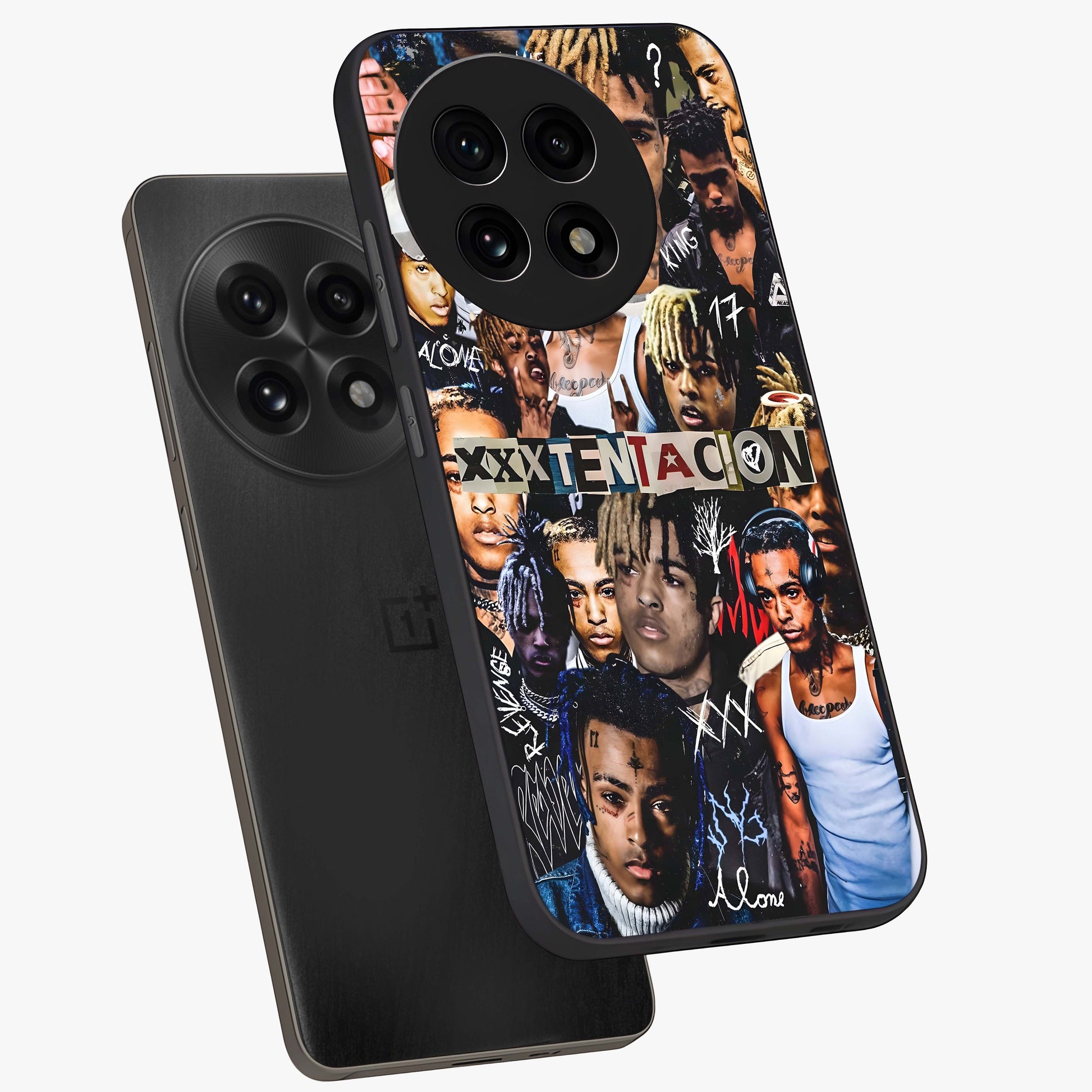 Broken Fame Diaries Glass Case for 1+13R angled mockup showcasing glossy finish and edgy aesthetic design
