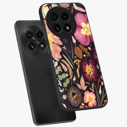 Petal Dream Tapestry Glass Case for 1+13R angled mockup showcasing glossy finish and rich bloom detailing