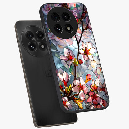Radiant Bloom Glow Glass Case for 1+13R angled mockup showcasing glossy finish and luminous detailing