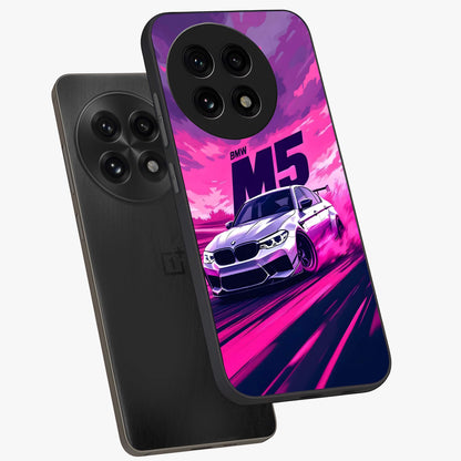 Velocity Drift Pulse Glass Case for 1+13R angled mockup showcasing glossy finish and bold speed gradients