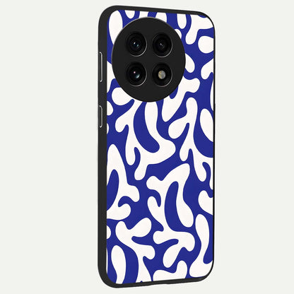 Abstract Coral Waves Glass Case for 1+13R side perspective highlighting dynamic wave patterns and premium build
