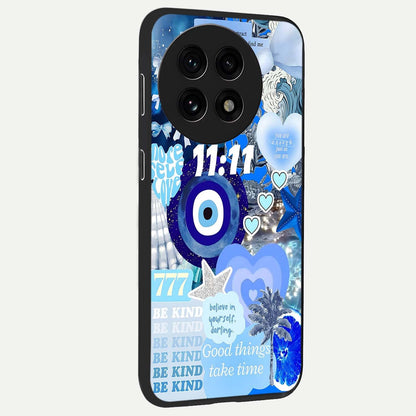 Aesthetic Be Kind Eye Glass Case for 1+13R side perspective highlighting artistic eye graphic details