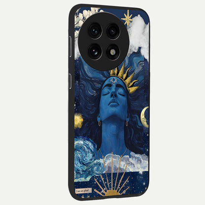 Aesthetic Lord Shiva Glass Case for 1+13R side perspective highlighting vibrant devotional illustration details