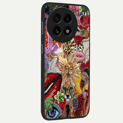 Beaded Fashion Jungle Glass Case for 1+13R side perspective highlighting rich bead detailing and premium edges