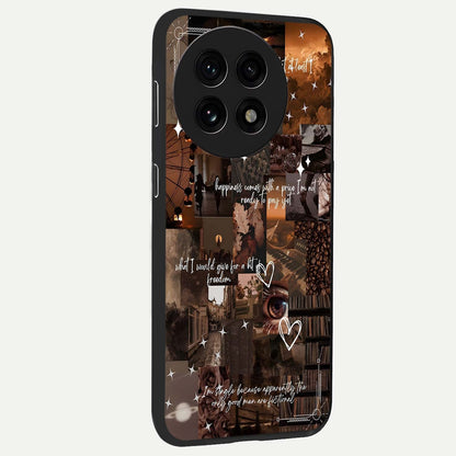 Bittersweet Aesthetic Chaos Glass Case for 1+13R side perspective highlighting vibrant textures and premium detailing