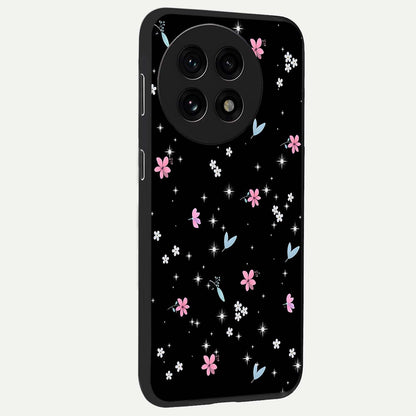 Black Aesthetic Wallpapers Glass Case for 1+13R side perspective highlighting sleek edges and premium dark design