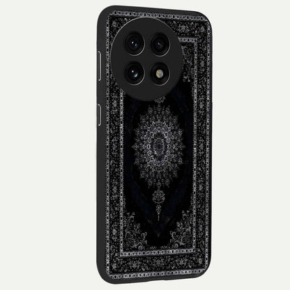 Black Persian Carpet Glass Case for 1+13R side perspective highlighting classic pattern textures and premium build