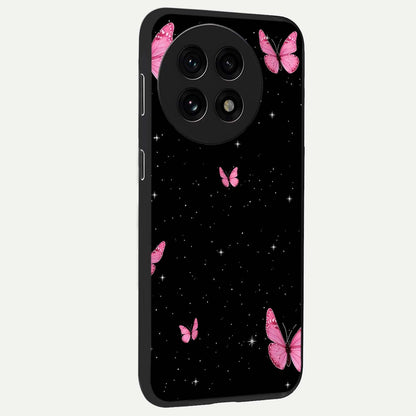 Blinking Butterfly Glass Case for 1+13R displayed upright for graceful aesthetic visibility and premium finish.
