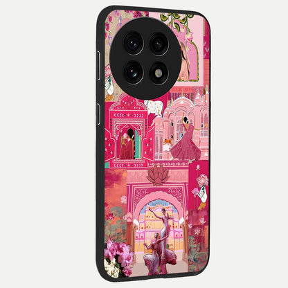 Blossoms of Rajasthan Glass Case for 1+13R side perspective highlighting intricate heritage detailing and bold colors
