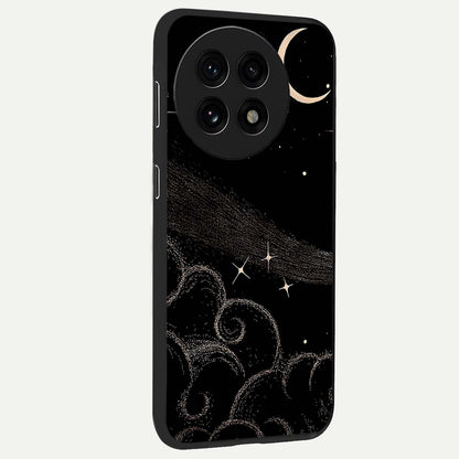 Celestial Midnight Veil Glass Case for 1+13R side perspective highlighting rich night tones and sleek premium edges