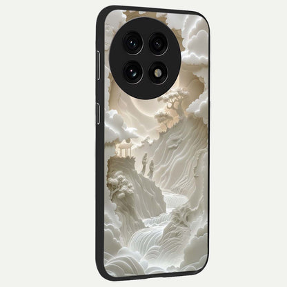 Celestial Origami Glass Case for 1+13R side perspective highlighting sharp detailing and smooth premium build