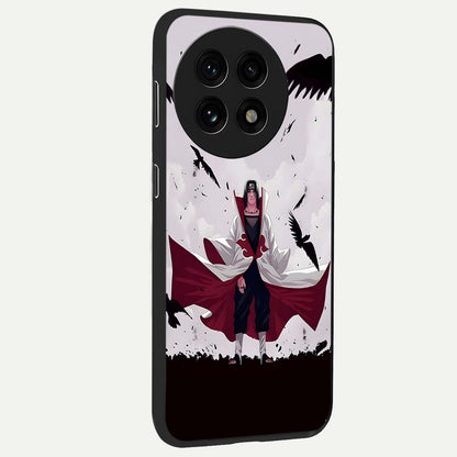 Crimson Crow Ascension Glass Case for 1+13R side perspective highlighting intricate crow detailing and premium texture