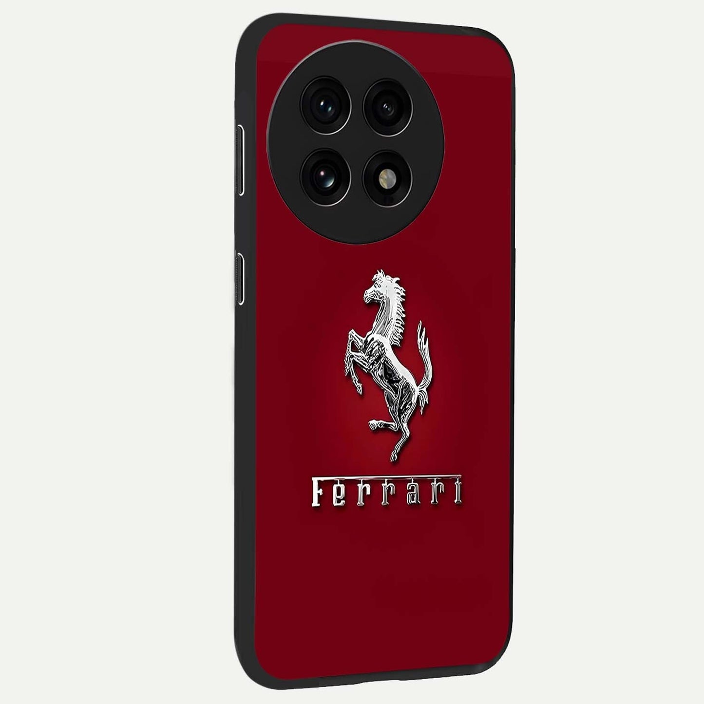 Crimson Stallion Prestige Glass Case for 1+13R side perspective highlighting refined textures and sleek premium build