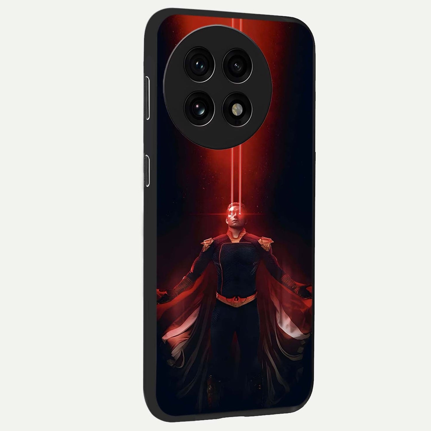 Crimson Vision Ascension Glass Case for 1+13R side perspective highlighting intense color depth and sleek build