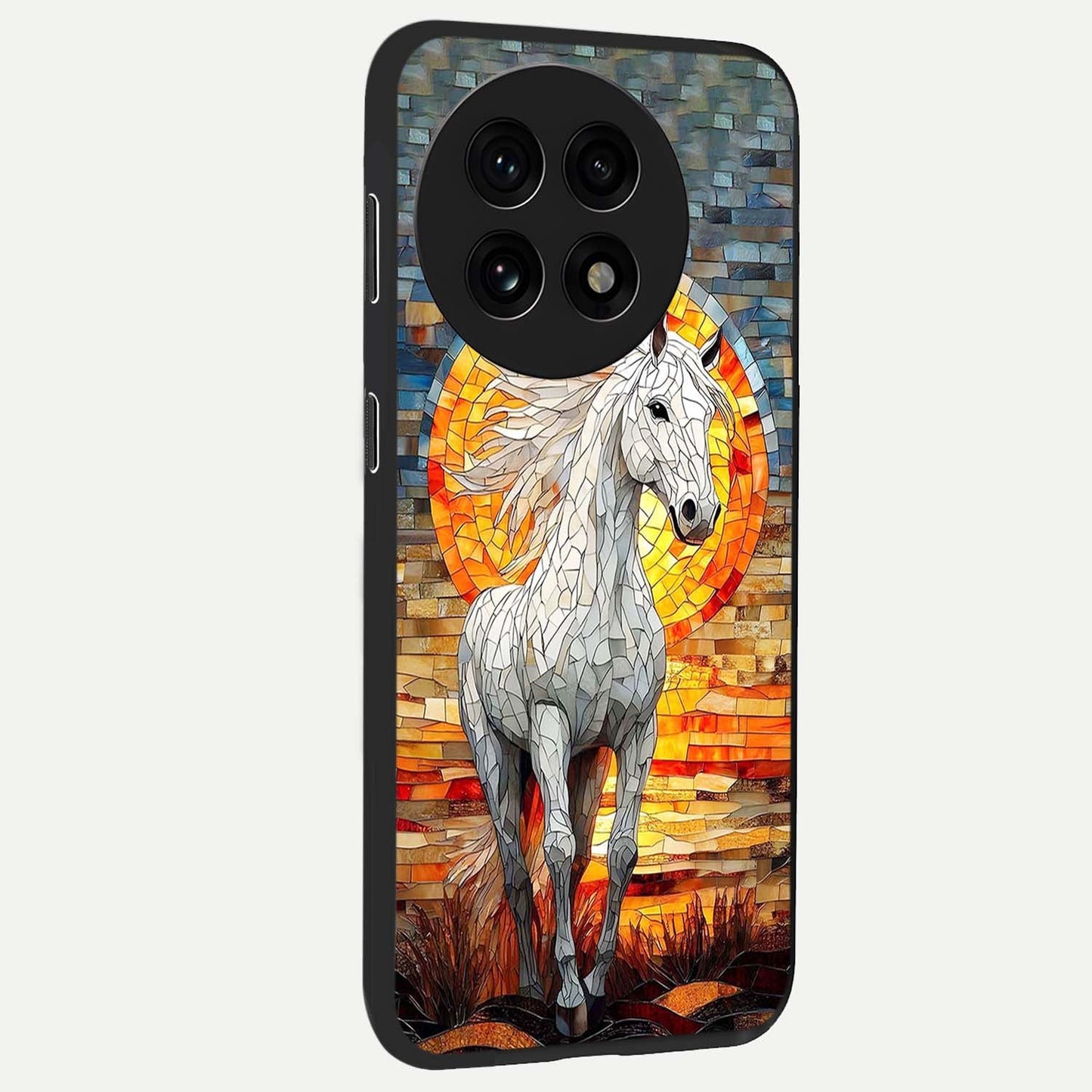 Elected Horse Glass Case for 1+13R side perspective highlighting strong textures and sleek premium build