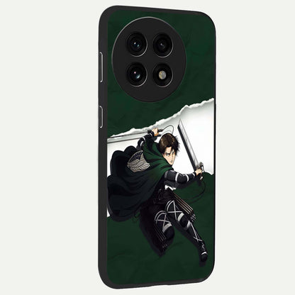Emerald War Vanguard Glass Case for 1+13R side perspective highlighting dramatic textures and premium edges