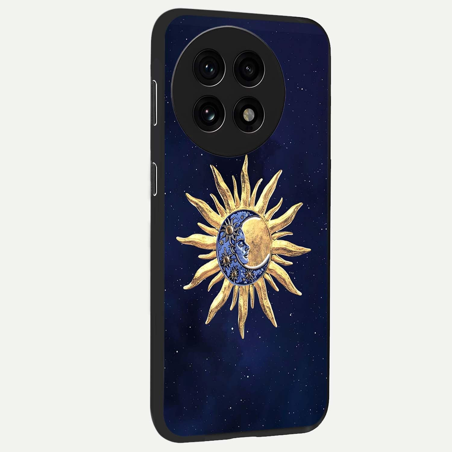 Eternal Cosmic Balance Glass Case for 1+13R side perspective highlighting intricate space detailing and smooth build