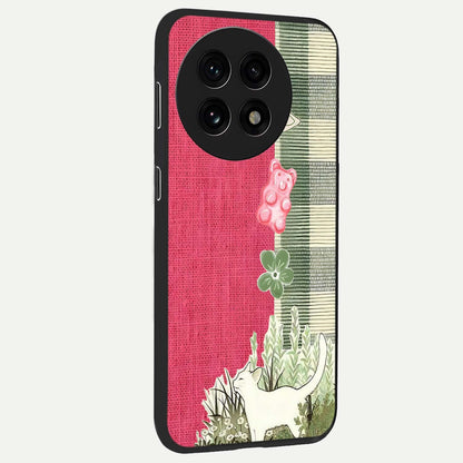 Fabric Patterns Glass Case for 1+13R side perspective highlighting woven texture design and smooth build