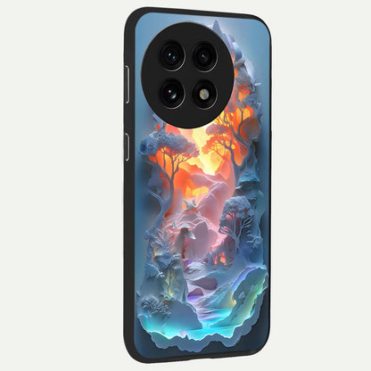 Glow Forest Portal Glass Case for 1+13R side perspective highlighting magical forest textures and premium build