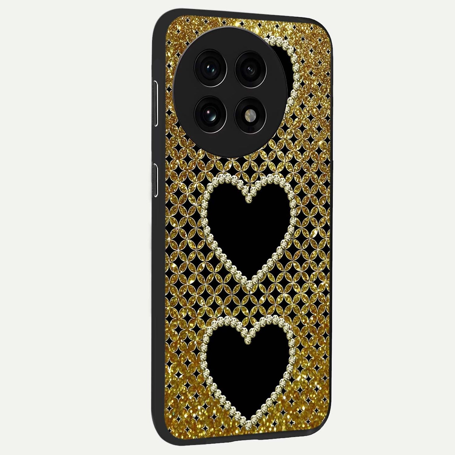 Golden Leaf Dreams Glass Case for 1+13R side perspective highlighting delicate leaf textures and smooth build