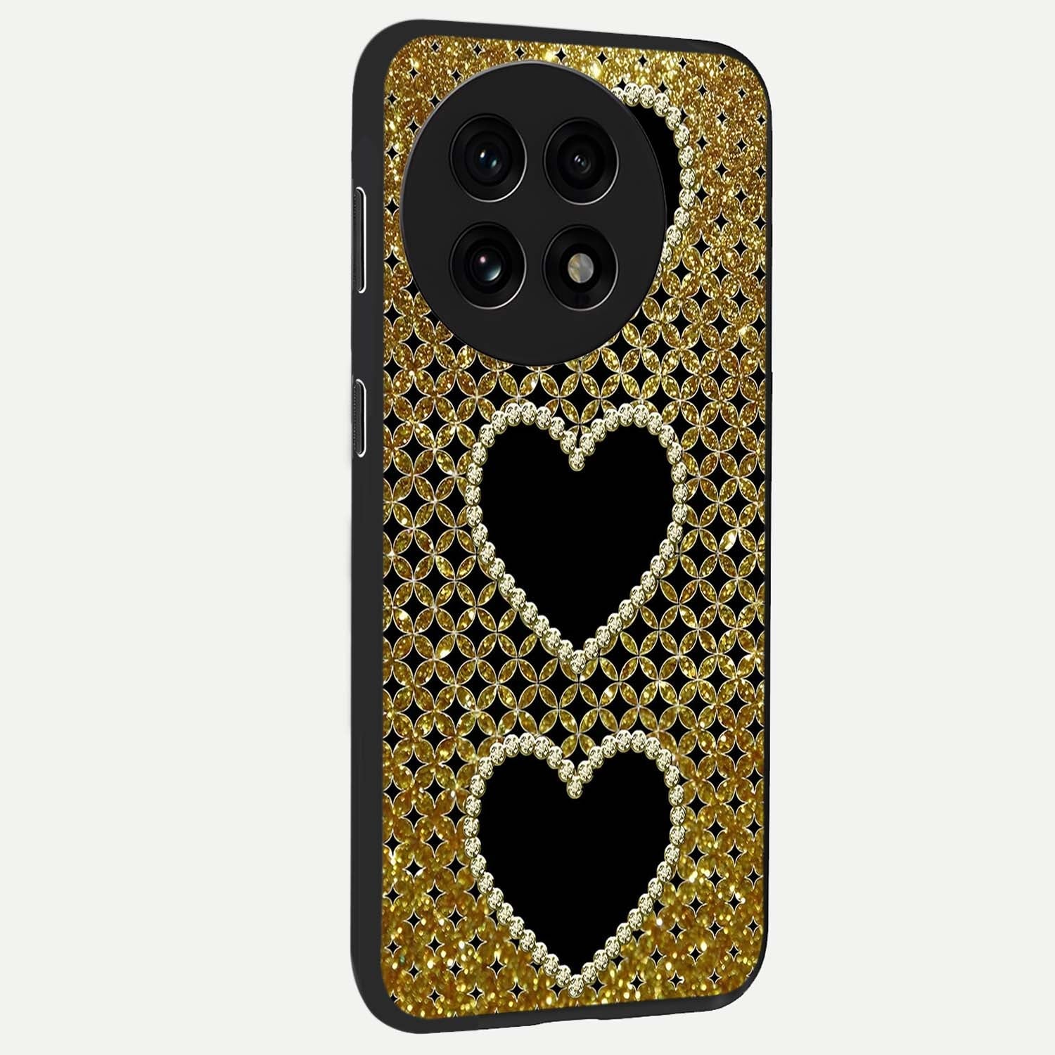 Golden Leaf Dreams Glass Case for 1+13R side perspective highlighting delicate leaf textures and smooth build