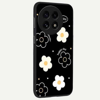 Happy Day Daisy Glass Case for 1+13R side perspective highlighting fresh floral textures and premium edges