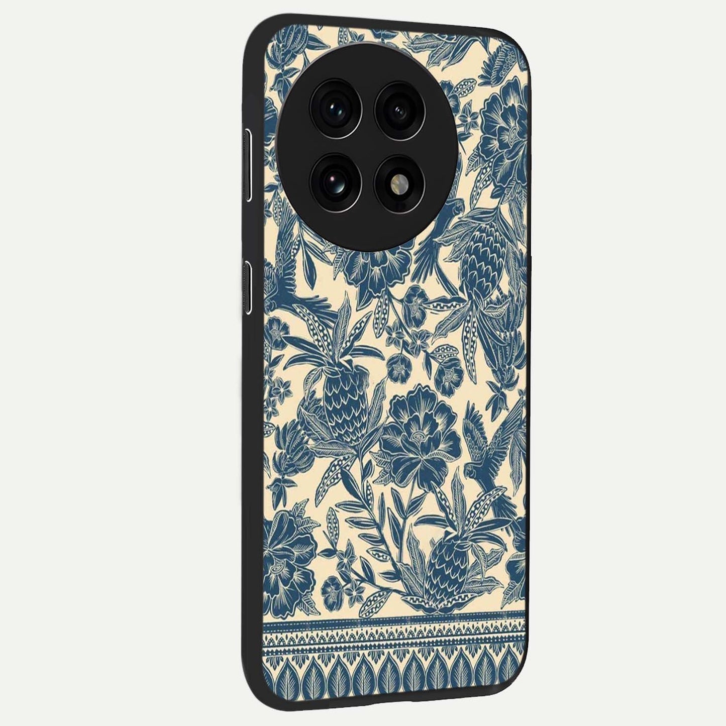 Heirloom Wild Bloom Glass Case for 1+13R side perspective highlighting intricate bloom detailing and premium build