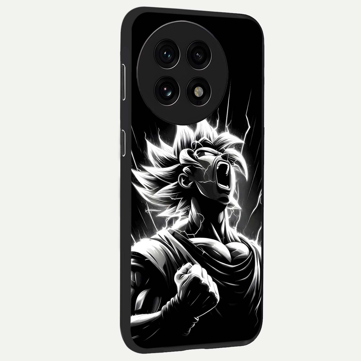 Limitless Power Unleashed Glass Case for 1+13R side perspective highlighting strong textures and sleek premium build